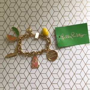 Lilly Pulitzer gold bracelet with charms